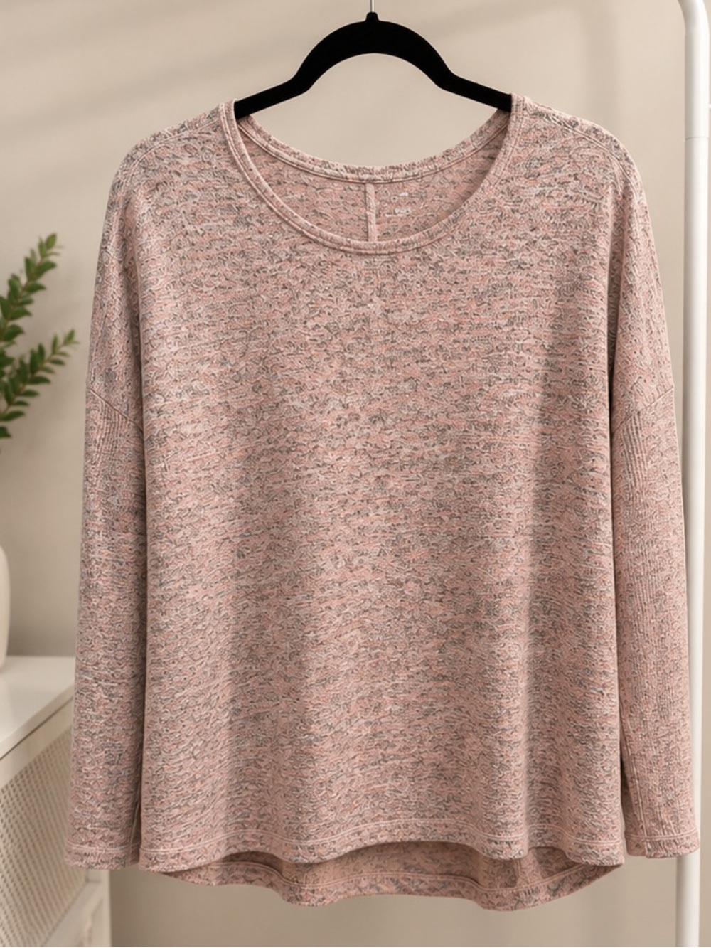 Pink Long-Sleeve Pullover Top